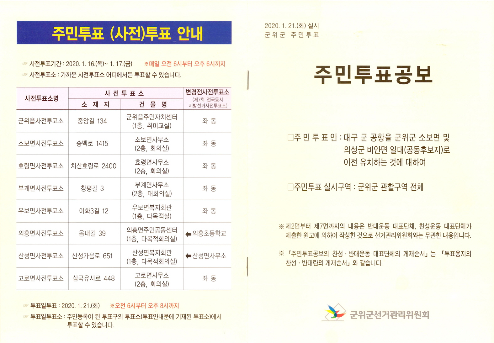 2020년 군위군 주민투표공보