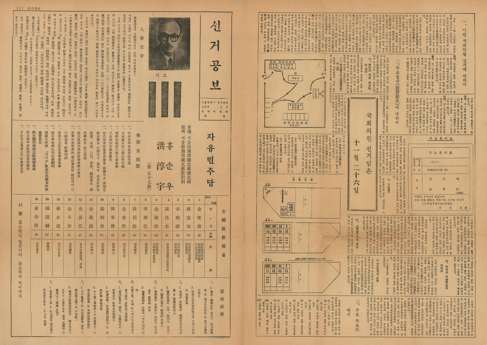 제6대 국회의원선거 서울 제7지역선거구 선거공보 (1)
